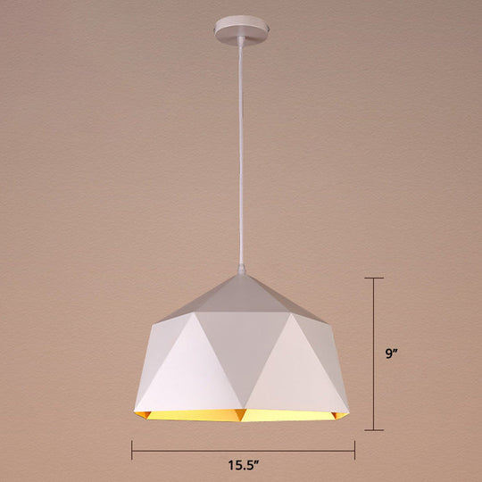 Modern Rhombus Metal Suspension Lamp - Loft Style Pendant Light Fixture for Living Room