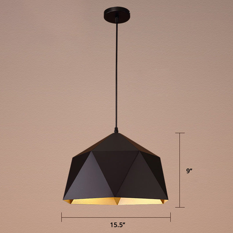 Modern Rhombus Metal Suspension Lamp - Loft Style Pendant Light Fixture for Living Room