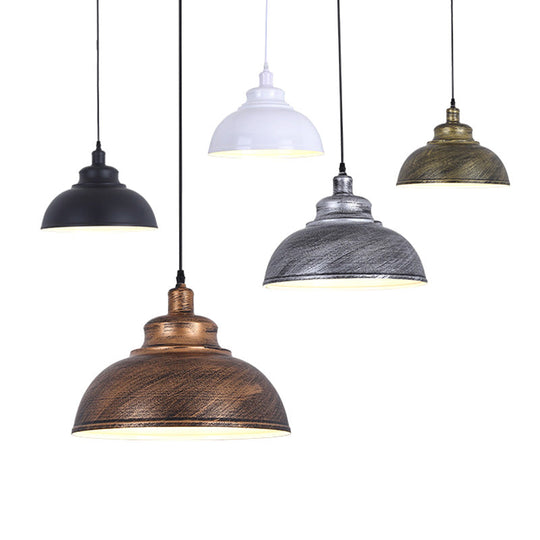 Factory Style Metal Pendant Ceiling Light - Bowl Shade - Restaurant Hanging Lamp