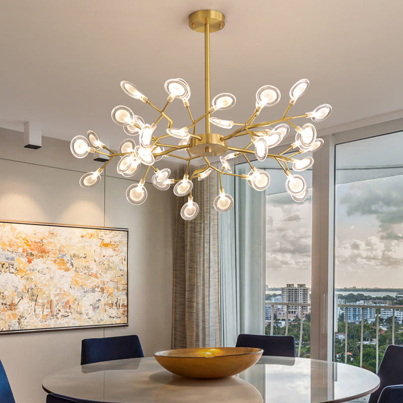 Glowworm Chandelier: Postmodern Acrylic Hanging Light for Dining Room