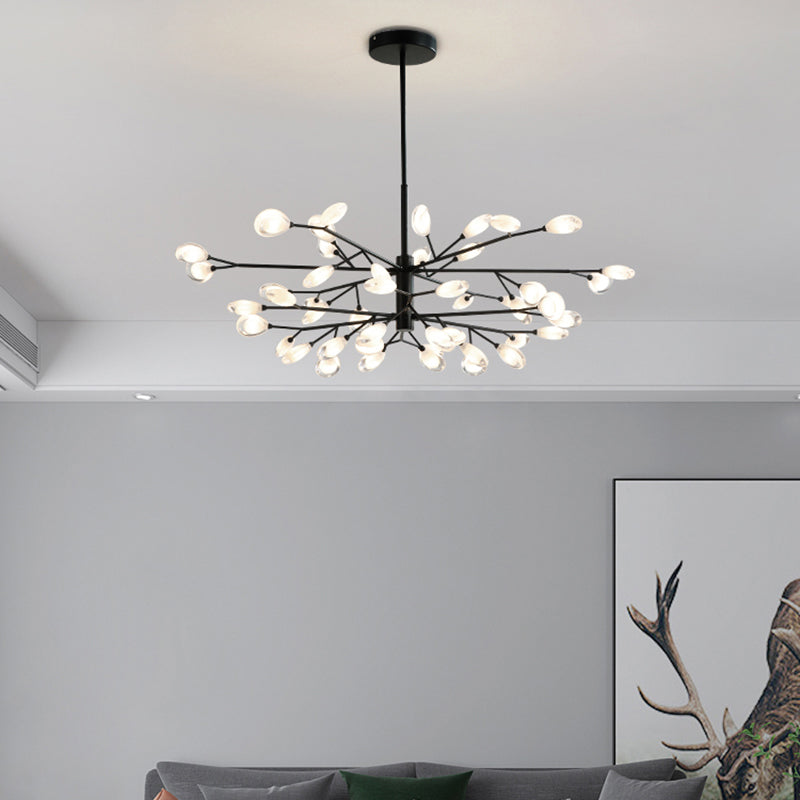 Contemporary Black Metal Chandelier Ceiling Hang Lamp - Perfect for Living Room