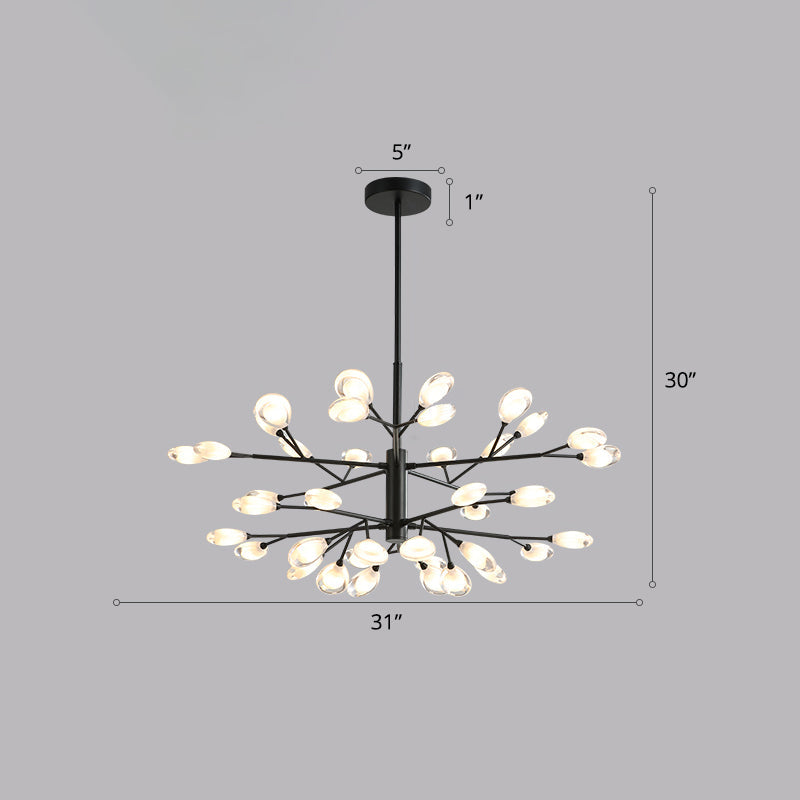 Contemporary Black Metal Chandelier Ceiling Hang Lamp - Perfect for Living Room