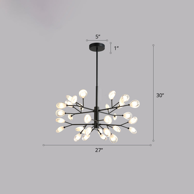 Contemporary Black Metal Chandelier Ceiling Hang Lamp - Perfect for Living Room