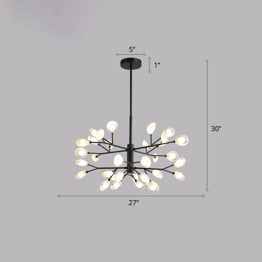 Contemporary Black Metal Chandelier Ceiling Hang Lamp - Perfect for Living Room