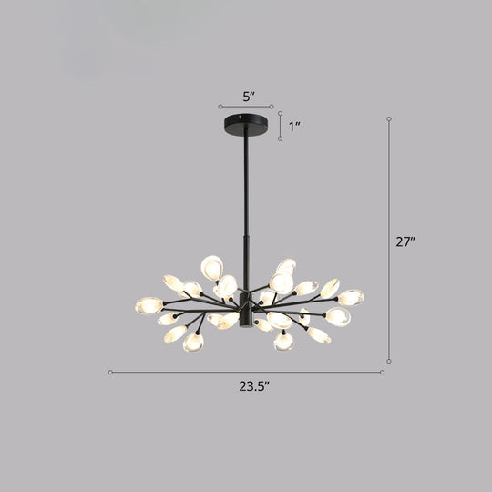 Contemporary Black Metal Chandelier Ceiling Hang Lamp - Perfect for Living Room