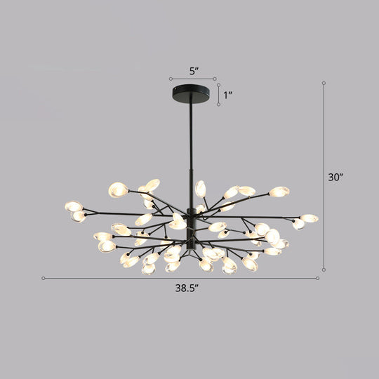 Contemporary Black Metal Chandelier Ceiling Hang Lamp - Perfect for Living Room