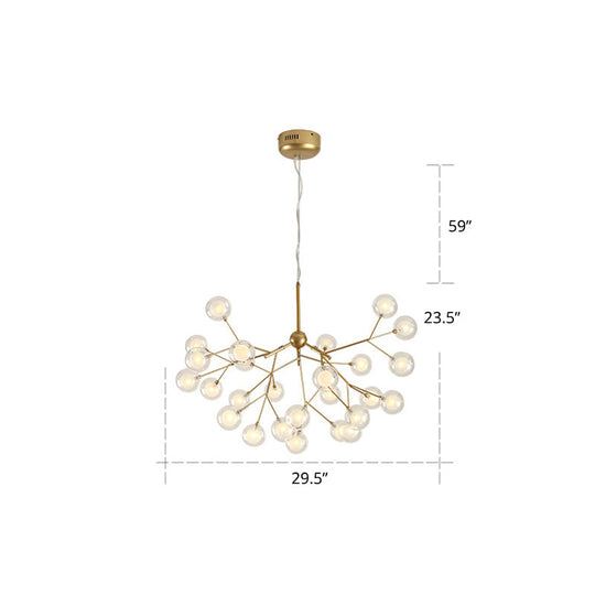 Postmodern Firefly Pendant Lamp With Double Glass Bubbles Ideal For Restaurants