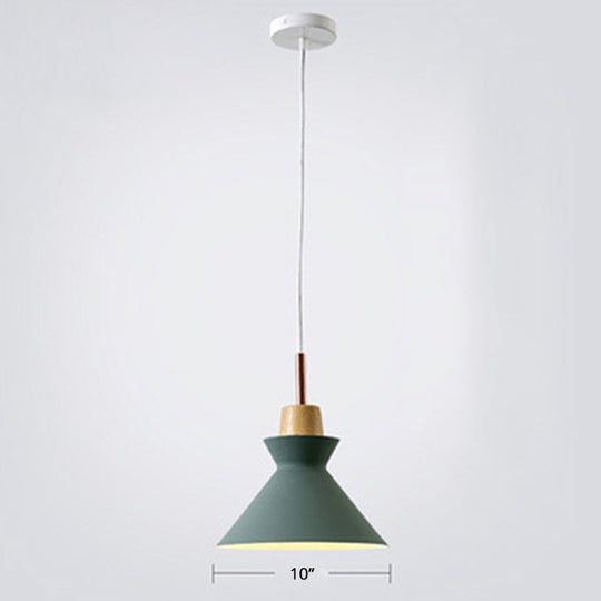 Nordic Single-Bulb Pendant Light: Stylish Metal Ceiling Lamp For Dining Room Green