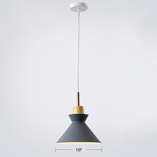 Nordic Single-Bulb Pendant Light: Stylish Metal Ceiling Lamp For Dining Room Grey