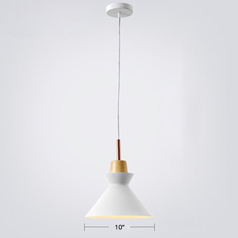 Nordic Single-Bulb Pendant Light: Stylish Metal Ceiling Lamp For Dining Room White