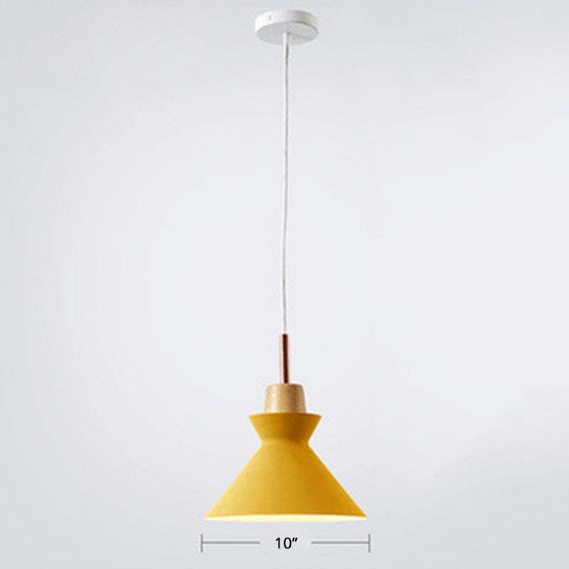 Nordic Single-Bulb Pendant Light: Stylish Metal Ceiling Lamp For Dining Room Yellow