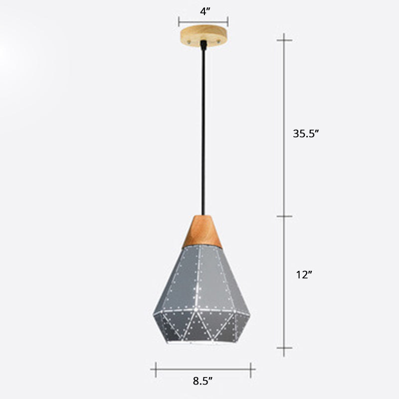 Nordic Metal Pendant Lamp: Laser-Cut Hanging Light Fixture For Dining Room Ceiling Grey