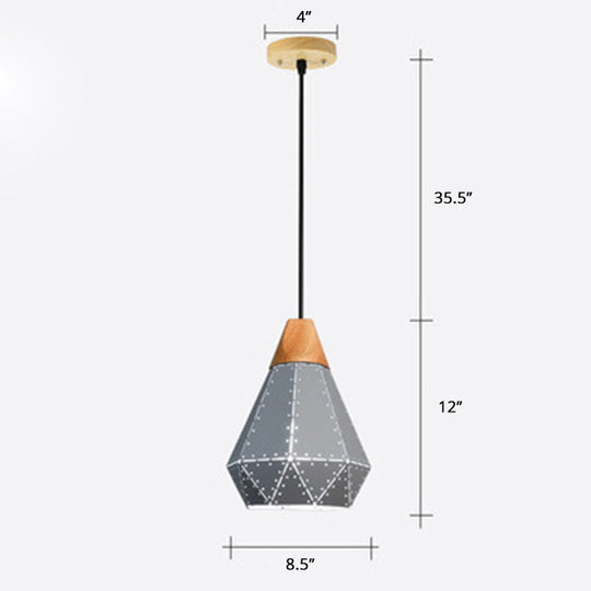 Nordic Metal Pendant Lamp: Laser-Cut Hanging Light Fixture For Dining Room Ceiling Grey