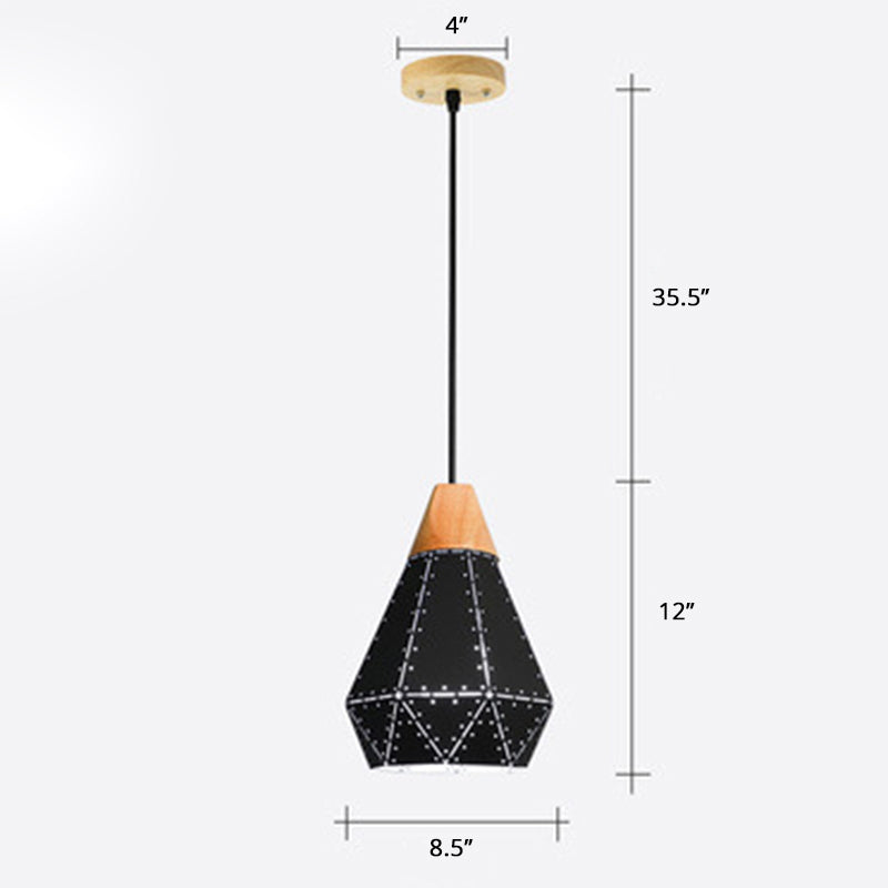 Nordic Metal Pendant Lamp: Laser-Cut Hanging Light Fixture For Dining Room Ceiling Black