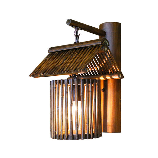 Chinese Style Bamboo Wall Light Single Restaurant Hanging Lamp