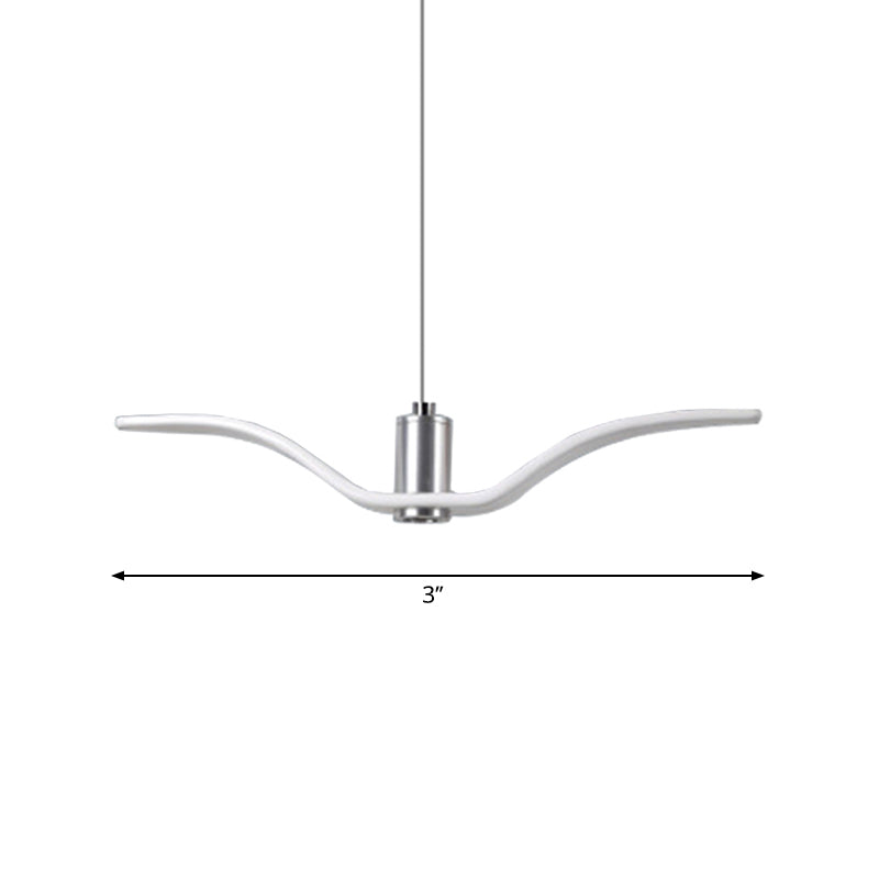 Alkalurops - Nautical Seagull Hanging Light: Led Pendant Lamp White