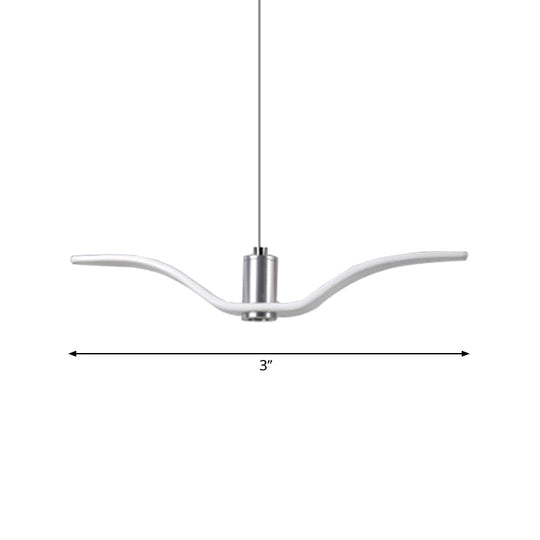 Alkalurops - Nautical Seagull Hanging Light: Led Pendant Lamp White