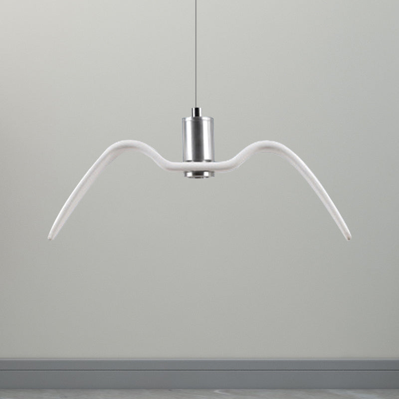 Alkalurops - Nautical Seagull Hanging Light: Led Pendant Lamp White / B