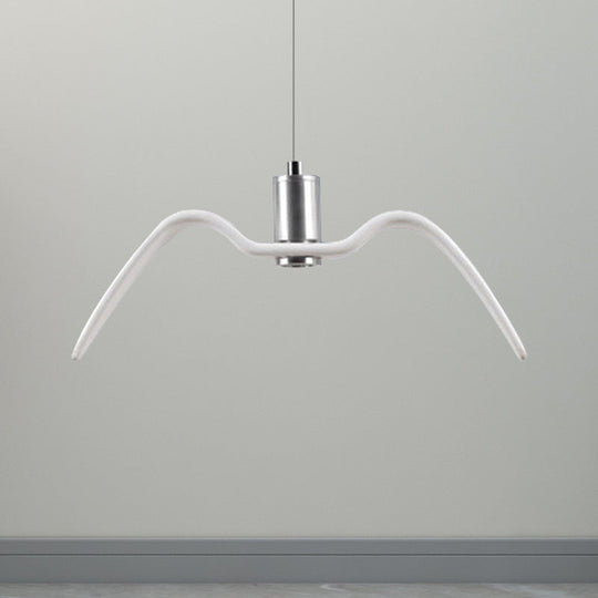 Alkalurops - Nautical Seagull Hanging Light: Led Pendant Lamp White / B