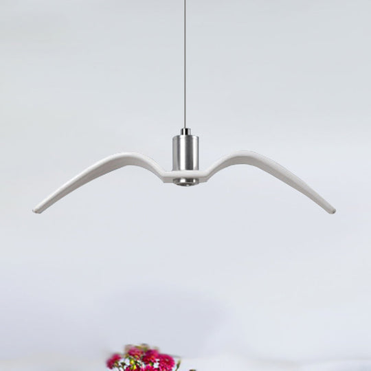 Alkalurops - Nautical Seagull Hanging Light: Led Pendant Lamp White / C