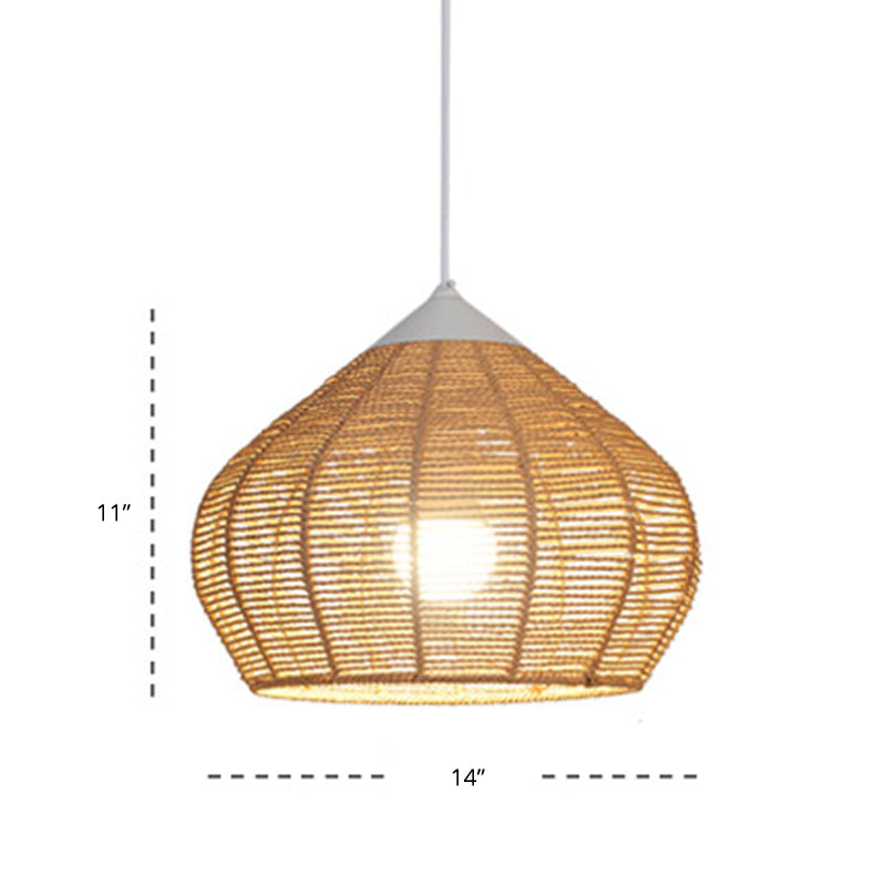 Waterdrop Pendant Light With Minimalist Design And Hemp Rope - Ideal For Bedside Lighting White / 14