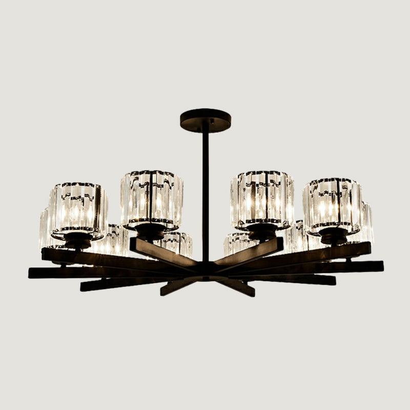 Minimalistic Cylindrical Crystal Ceiling Lamp: Elegant Lighting For Living Room 10 / Black