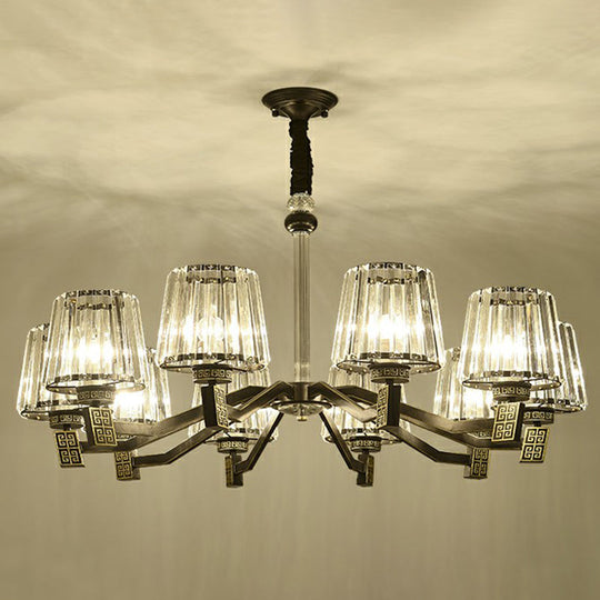 Retro Black Crystal Prism Chandelier Light For Living Room 10 /