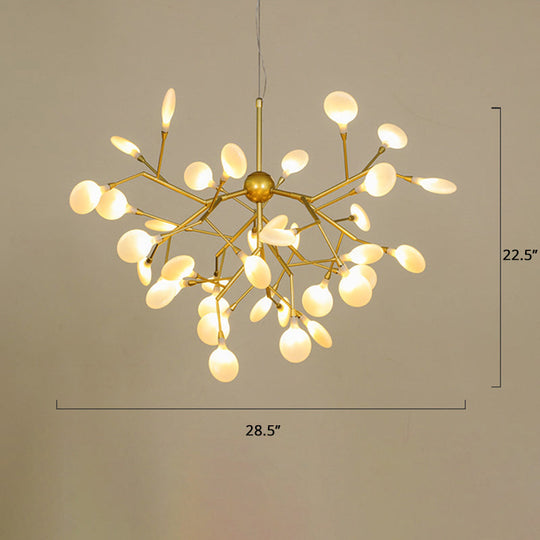 Gold Acrylic Firefly Chandelier: Nordic Style Led Pendant Lamp For Restaurants 36 /