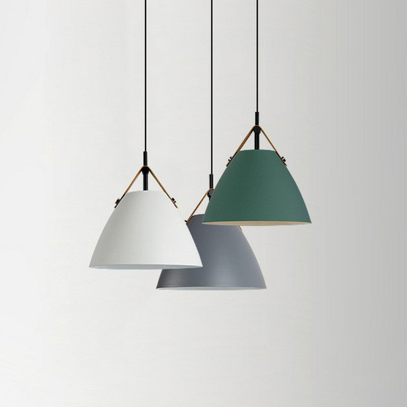 Metallic Macaron Pendant Lamp With Acrylic Diffuser - Dining Room Ceiling Light Green / 10.5