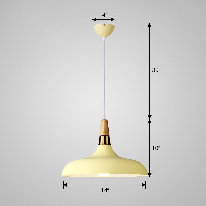 Aluminum Onion Pendant Light - Single-Bulb Hanging Fixture For Dining Table Yellow / 14