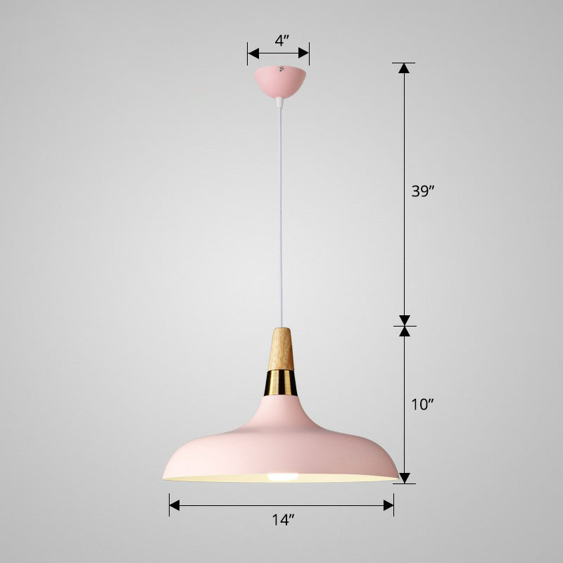 Aluminum Onion Pendant Light - Single-Bulb Hanging Fixture For Dining Table Pink / 14