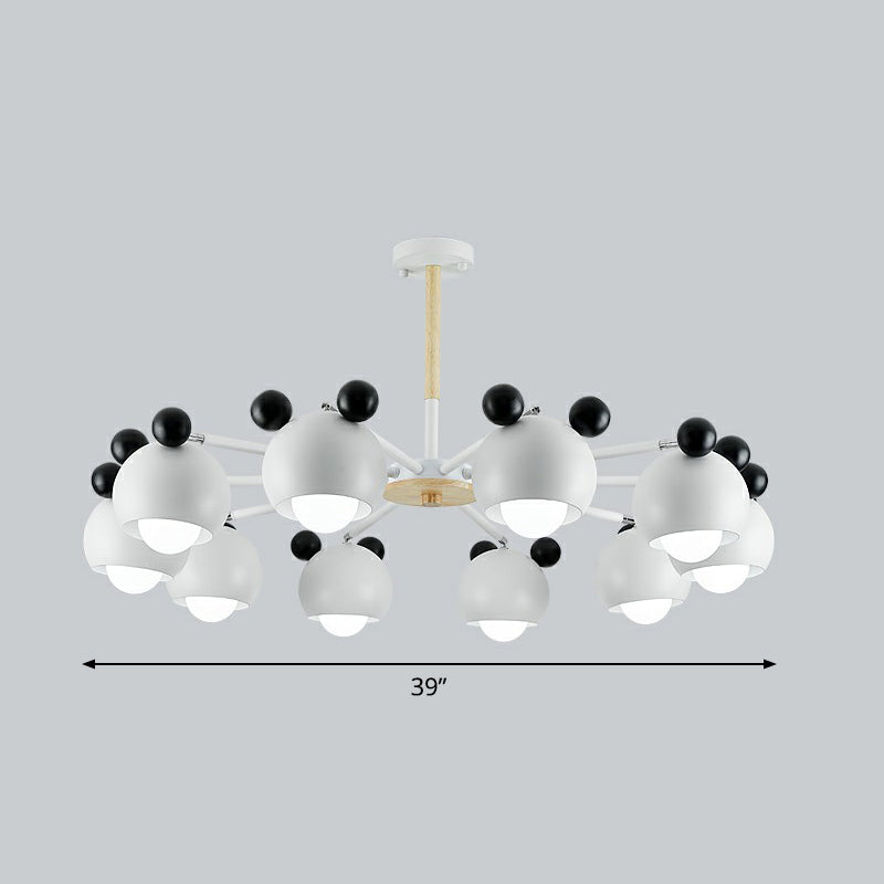 Nordic Style Swivel Chandelier Light - Metal Pendant Fixture For Living Room 10 / White