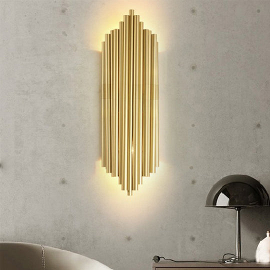 Traditional Metal 4-Head Gold Wall Lamp Fixture - 16/19.5 Wide Pipe Sconce Light For Living Room /