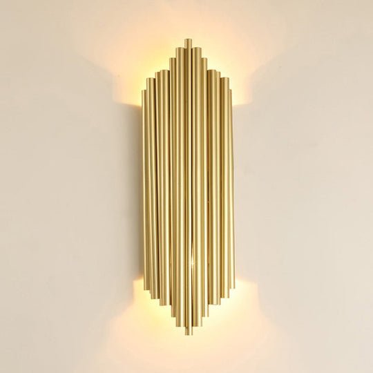 Traditional Metal 4-Head Gold Wall Lamp Fixture - 16/19.5 Wide Pipe Sconce Light For Living Room