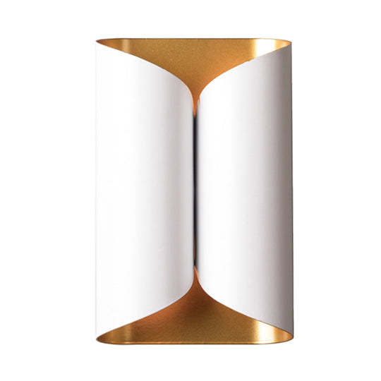 Traditional Twist Wall Lamp: Metal 2-Head Sconce Light In White For Living Room