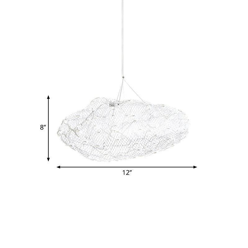 12/16 Cloud Shaped Led Chandelier Light With Modernist Chrome Finish And Warm/White - Stylish Mesh