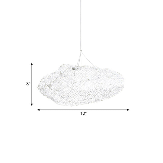 12/16 Cloud Shaped Led Chandelier Light With Modernist Chrome Finish And Warm/White - Stylish Mesh