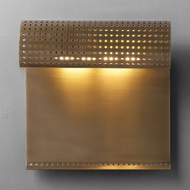 Traditional Bedside Wall Sconce: Black/Gold Metal Shade Mounted Lighting Gold