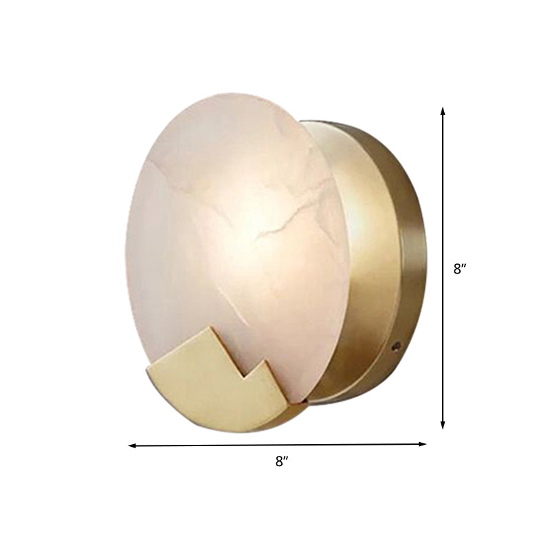 Traditional Gold Metal Wall Mounted Candle Lamp With Marble Accent