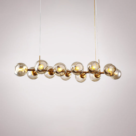 Radial Glass Chandelier - Modern Black/Gold Suspension Lamp (8/12 Lights)