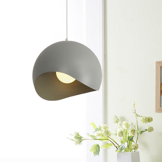 Waveforms Dome Pendant Lamp - Nordic Metal 8/12 1 Head Black/Gray Ceiling Lighting For Living Room