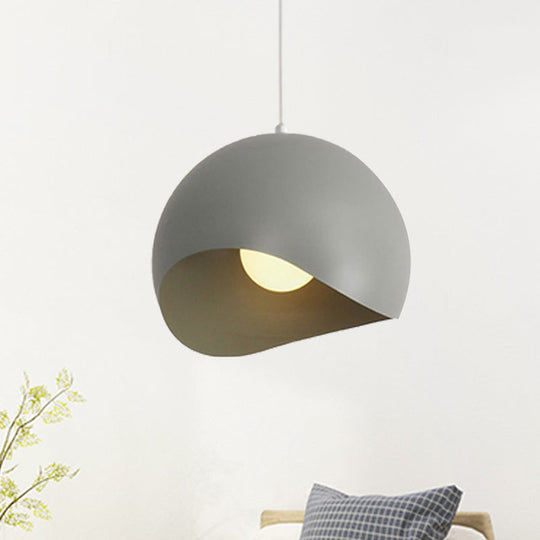 Waveforms Dome Pendant Lamp - Nordic Metal 8/12 1 Head Black/Gray Ceiling Lighting For Living Room