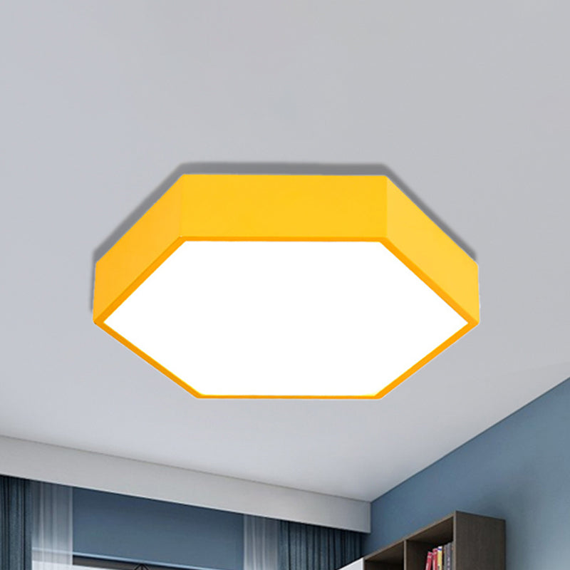 Kids' Metal Acrylic Hexagon Flush Ceiling Light  - Simple LED Lamp for Living Room