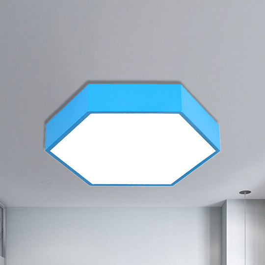 Kids' Metal Acrylic Hexagon Flush Ceiling Light  - Simple LED Lamp for Living Room