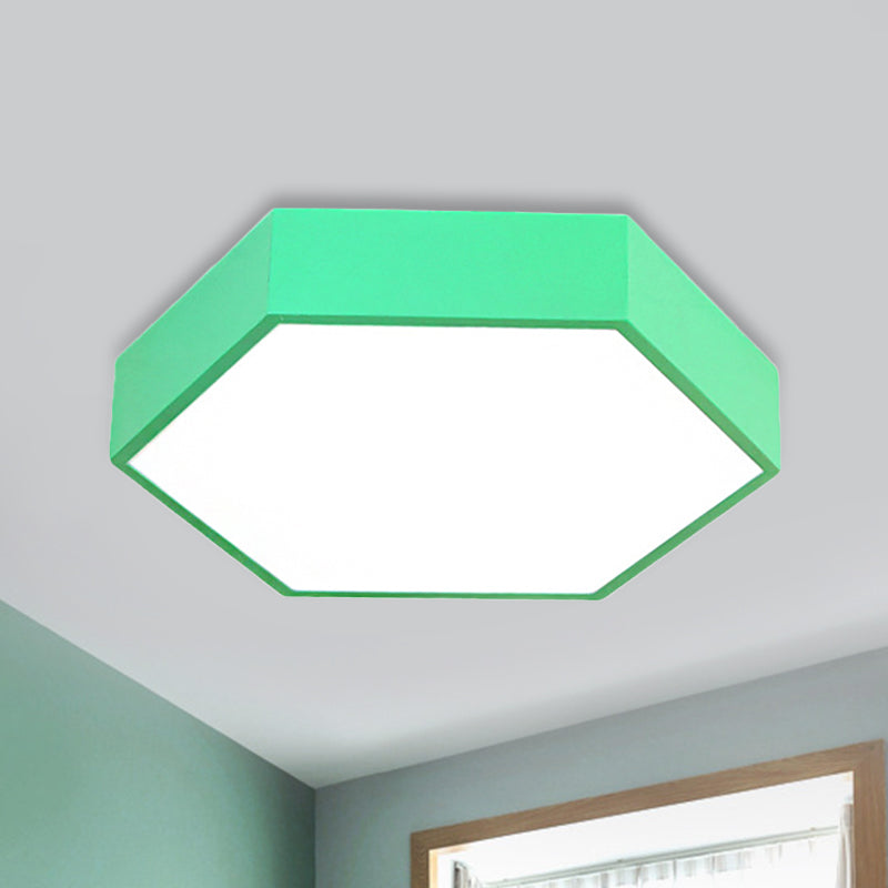 Kids' Metal Acrylic Hexagon Flush Ceiling Light  - Simple LED Lamp for Living Room