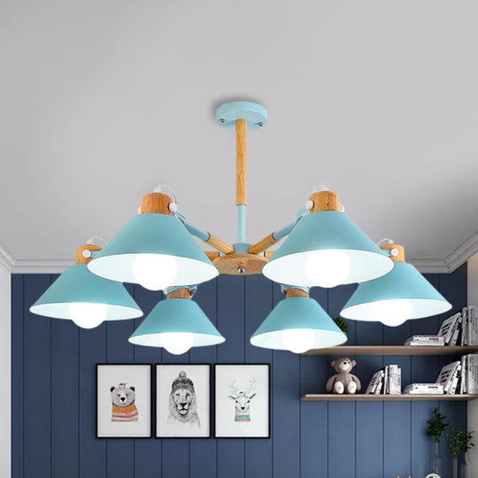 Sleek Metal Cone Hanging Pendant Lights - 6 Simple Style Ideal For Dining Room