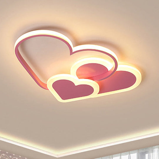 Stylish Heart Ceiling Light for Kindergarten with Acrylic LED Flush Mount