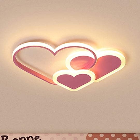 Stylish Heart Ceiling Light for Kindergarten with Acrylic LED Flush Mount