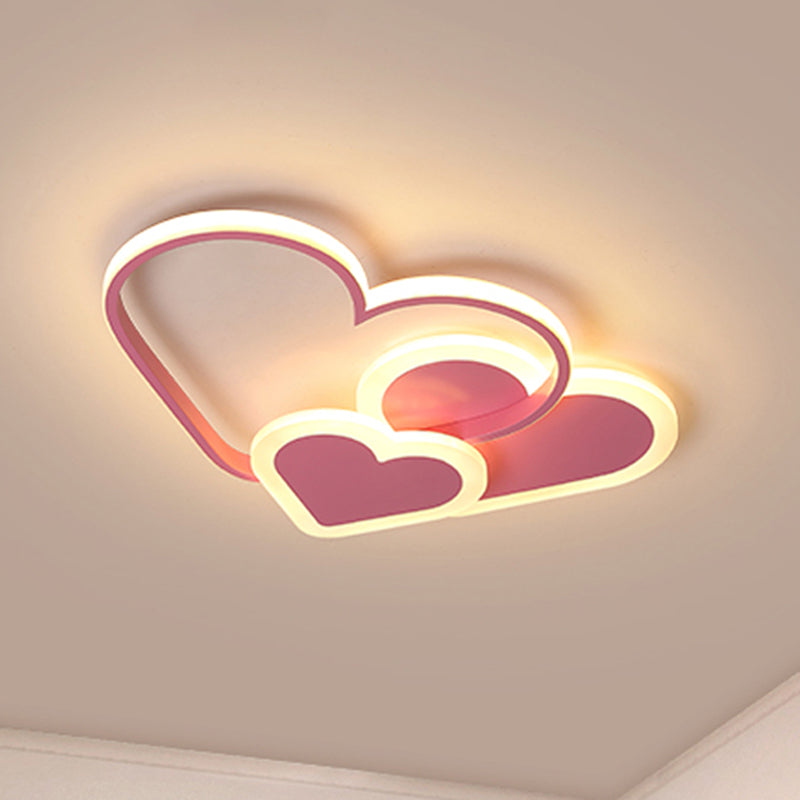 Stylish Heart Ceiling Light for Kindergarten with Acrylic LED Flush Mount