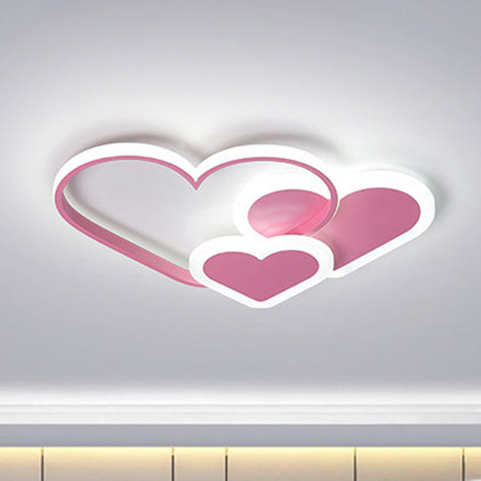 Stylish Heart Ceiling Light for Kindergarten with Acrylic LED Flush Mount